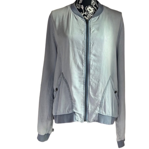 𝅺Young Heart Fun Free denim blue bomber jacket L - Picture 1 of 15